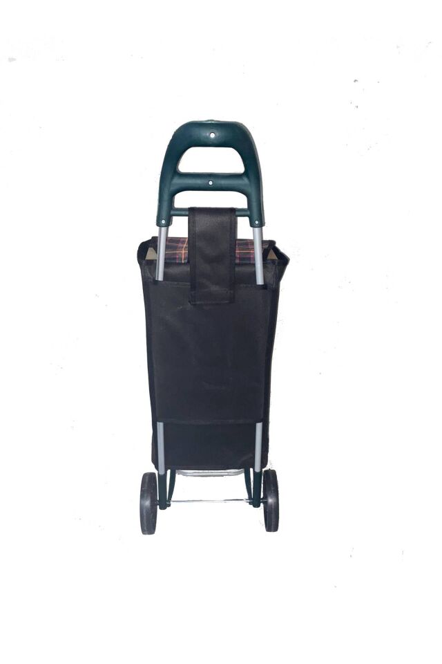 Pazar Arabası Eğri Kulp Desenli Çantalı