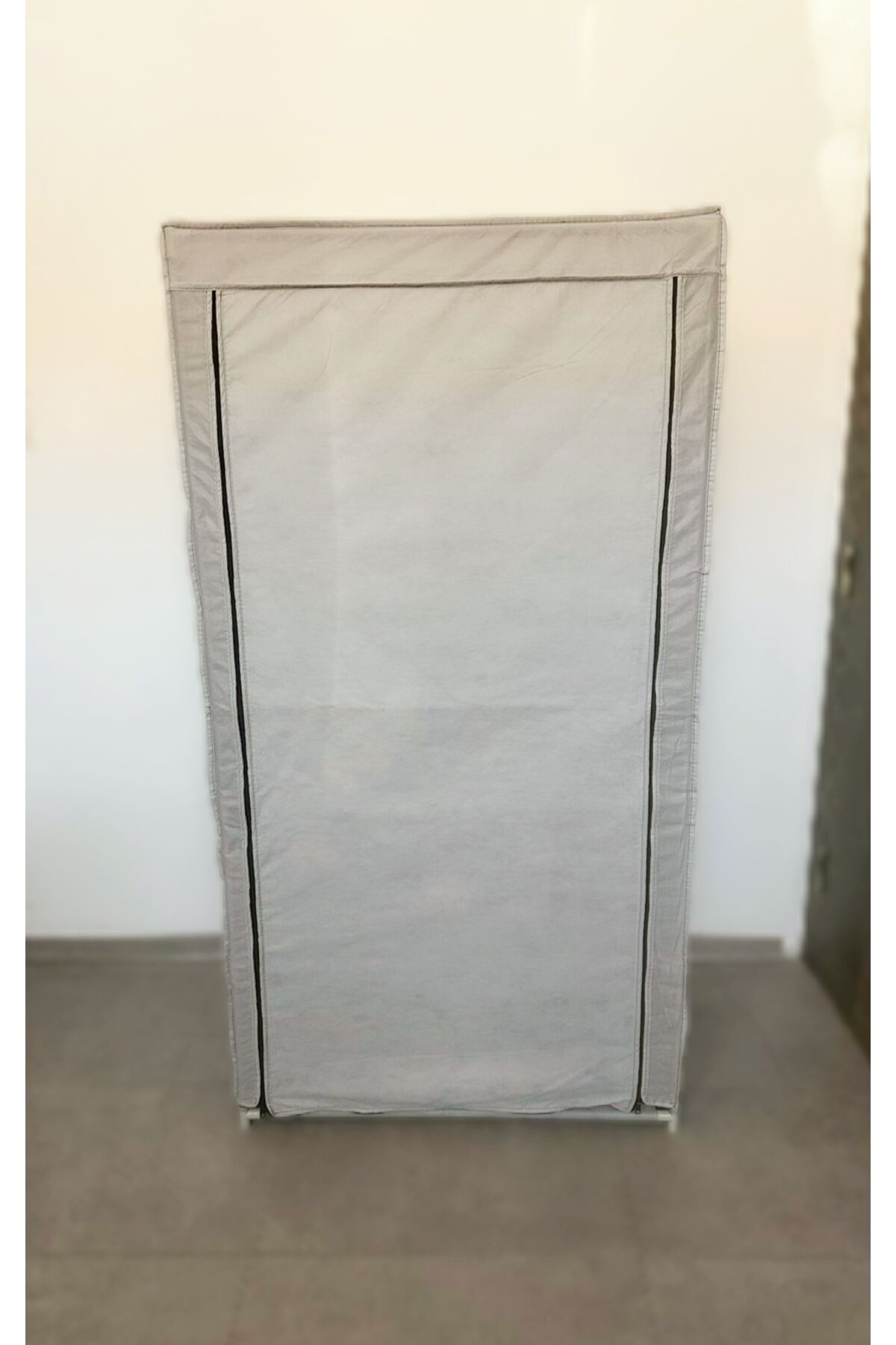 Askılı Çok Amaçlı Portatif Bez Dolap Gardrop Gri